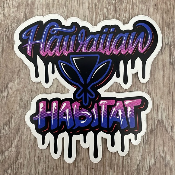Exclusive Limited Stock Hawaiian Habitat Blue & Purple Ombré Sticker ONLY 2 - Picture 1 of 4